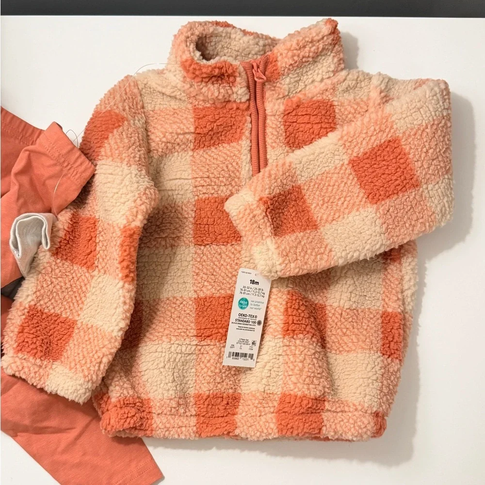 Carter's 3pc Outfit Set Coral Baby Girls‎ Matching Set 18M NEW